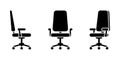 Isolated office chair black and white vector illustration icon pictogram set