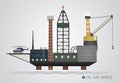 Isolated oil platform