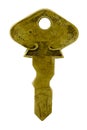 Isolated Old Brass Key Royalty Free Stock Photo