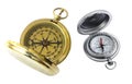 Isolated old compass on white background Royalty Free Stock Photo