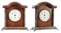 Isolated old- fashioned classic wooden clock