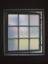 Isolated Old Open Frosty Bathroom Window Backlit Royalty Free Stock Photo