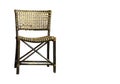 Isolated Old Rattan wood chairs on a white background with clipping path