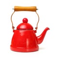 Isolated Old red rustic tea pot Royalty Free Stock Photo