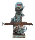 Isolated Old Vertical Milling Machine Royalty Free Stock Photo