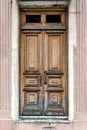 Isolated old wooden door as element
