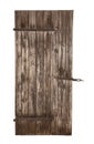 Isolated old wooden rustic stable door. Royalty Free Stock Photo