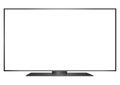 Isolated OLED black flat smart wide TV and white screen