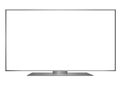 Isolated OLED grey flat smart wide TV and white screen