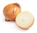 Isolated Onions with slice on white background Royalty Free Stock Photo