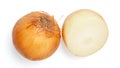 Isolated Onions with slice on white background Royalty Free Stock Photo