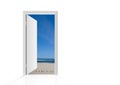 Isolated open door to beach