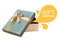 Isolated open gift box with callout