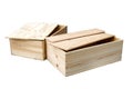 Open wooden wine crates