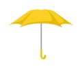 isolated open yellow rain umbrella in cartoon style