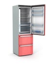 Isolated opened empty refrigerator Royalty Free Stock Photo