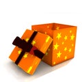 Isolated opened gift box Royalty Free Stock Photo