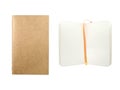 Isolated opened notebook template on white background