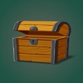 Isolated opened pirate chest or crate, trunk Royalty Free Stock Photo