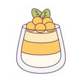 Isolated orange flan Dessert icon Vector Royalty Free Stock Photo