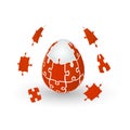 Isolated orange jigsaw egg easter egg Royalty Free Stock Photo