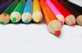 Isolated orange pencil crayon Royalty Free Stock Photo