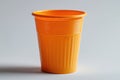 Orange Plastic Cup Studio Shot Single Use Drink Container Royalty Free Stock Photo