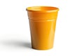 Isolated Orange Plastic Cup on White Background for Party and Events Royalty Free Stock Photo