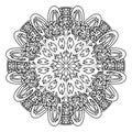 Black filigree lace contour mandala