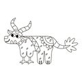 Isolated outline bull alebrije icon Vector