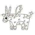 Isolated outline bull alebrije icon Vector