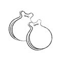 Isolated outline of a castanets Vector