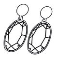 Isolated earrings outline