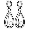 Isolated earrings outline