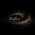 Isolated oval gold tone tinsel frame on black background Royalty Free Stock Photo