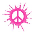 Isolated painted peace symbol