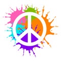 Isolated painted peace symbol