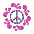 Isolated painted peace symbol