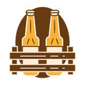 Isolated pair of beer bottles icon Vector