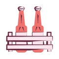 Isolated pair of beer bottles icon Vector
