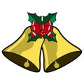 Isolated pair of christmas bells