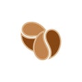 Isolated pair of coffee beans icon Vector