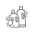 Isolated pair of liquid soap bottles icon Vector