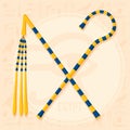 Isolated pair of pharaoh canes symbol Egypt Vector