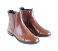 Isolated pair women`s leather boots