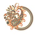 Isolated Paisley pattern in indian style