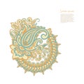 Paisley isolated. Card with paisley isolated for design. Floral vector pattern. Embroidery floral vector pattern Royalty Free Stock Photo