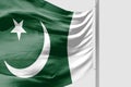 Isolated Pakistani Flag waving 3d Realistic fabric