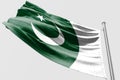 Isolated Pakistani Flag waving 3d Realistic fabric
