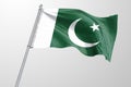 Isolated Pakistani Flag waving 3d Realistic Pakistani fabric